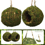 Hanging Bird Nest Moss Shelter Natural Hideout Nesting Hut Cage Decoration