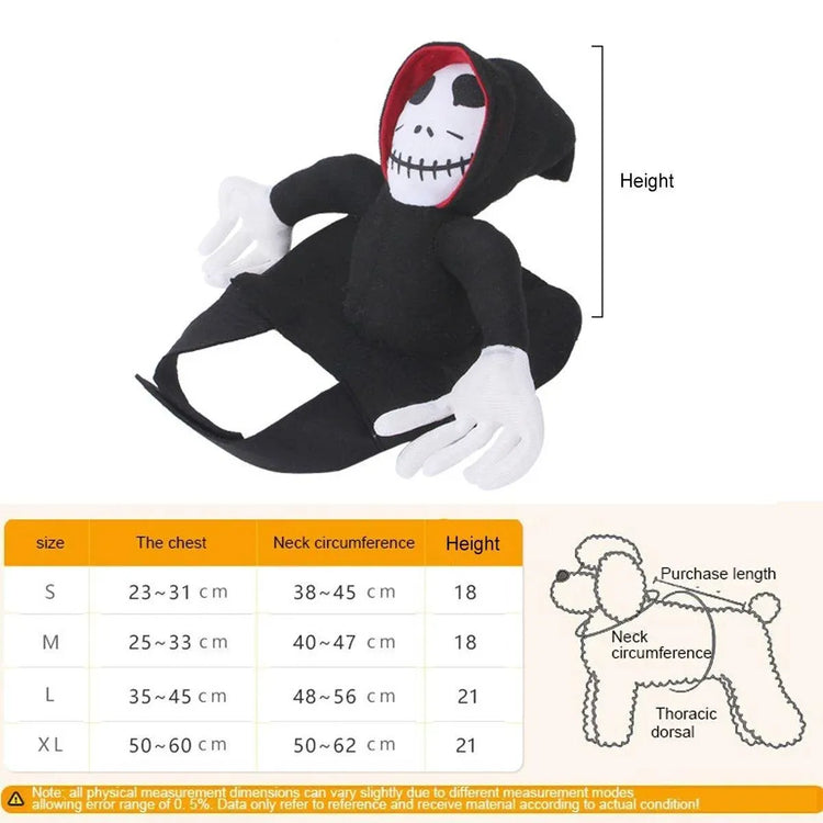 Halloween Dog Costume Pet Accessories Funny Dress Up for Small Medium Dogs - Deadly Doll-L