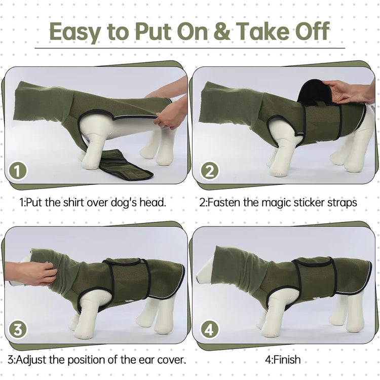 Calming Dog Vest for Stress Relief Travel Thunder Wrap Jacket for Medium Large Dogs - L