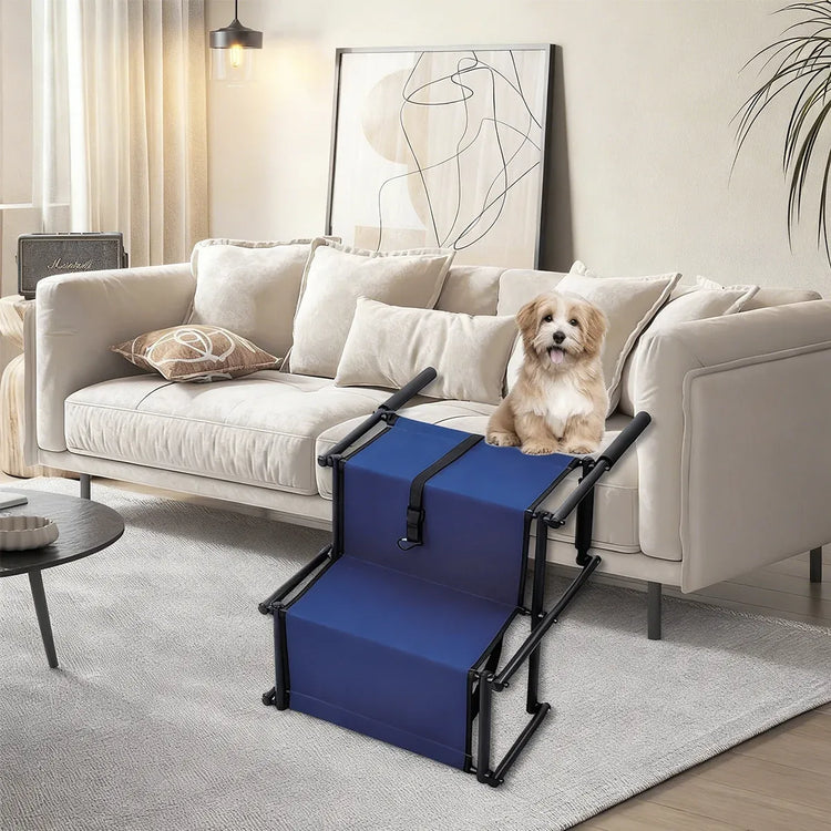 2 Steps Dog Ramp Pet Ladder Foldable Car Travel Height Stair for Pets Access