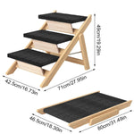 Outdoor Indoor Portable Wooden Pet Stairs Dog Cat Climbing Ladder Non Slip Play