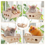 Wooden Cradle Swing Hammock Cage Accessory for Small Pets