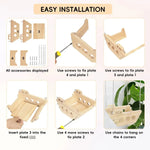 Wooden Cradle Swing Hammock Cage Accessory for Small Pets