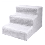 3 Steps Pet Stairs with Soft Cover for Small Dogs and Cats Portable Climbing Ramp