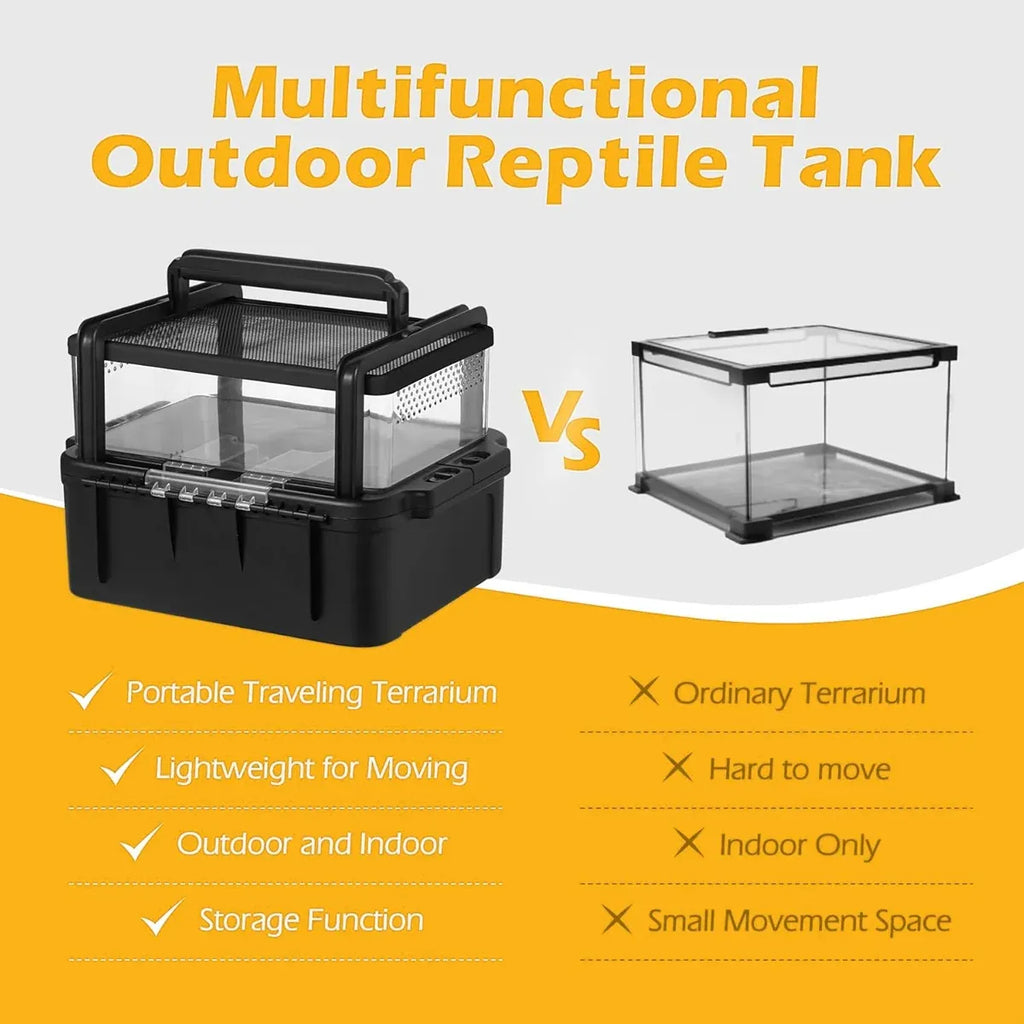 Outdoor Reptile Tank Ventilated Terrarium for Lizards Snakes Turtles Pet Habitat