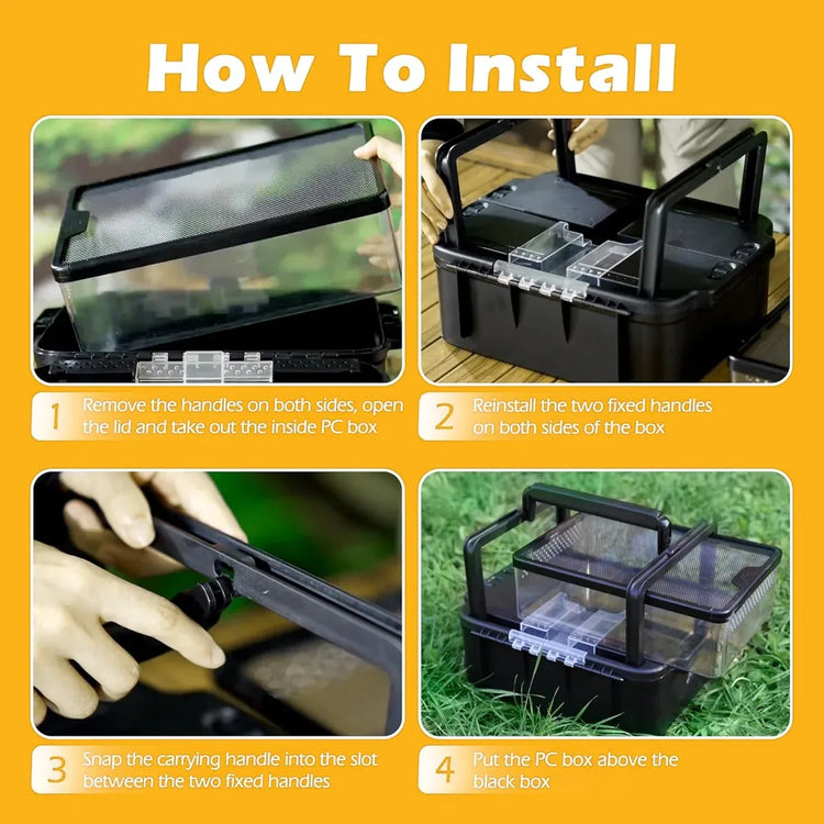 Outdoor Reptile Tank Ventilated Terrarium for Lizards Snakes Turtles Pet Habitat