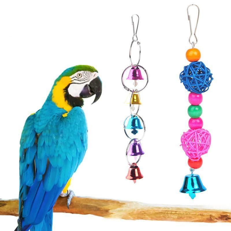 5PCS Hanging Parrot Toys Set with Swings and Ladders for Budgies Cockatiels Cages