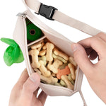 Black Silicone Pet Treat Pouch for Dog Training - Portable Waist Bag with Waste Bag Holder