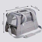 Portable Pet Bag for Small Dogs and Cats - Black Travel Tote with Pet Mat (44x25x28cm)