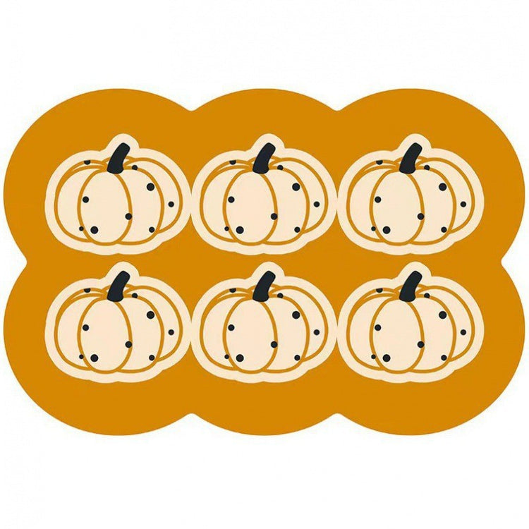 Style 8 Yellow Pumpkin Pattern Absorbent Diatomaceous Earth Pet Feeding Mat - Non-Slip & Quick Dry Placemat (50x80cm)