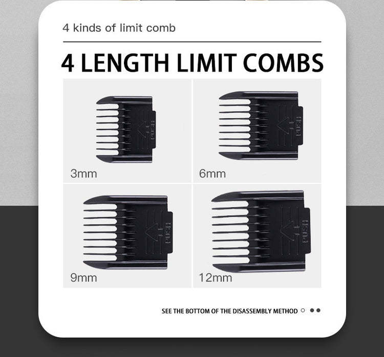 Professional Pet Grooming Hair Clipper Kit - Rechargeable, Low Noise, with Ceramic Blades & 5-Speed Adjustment(Platinum)