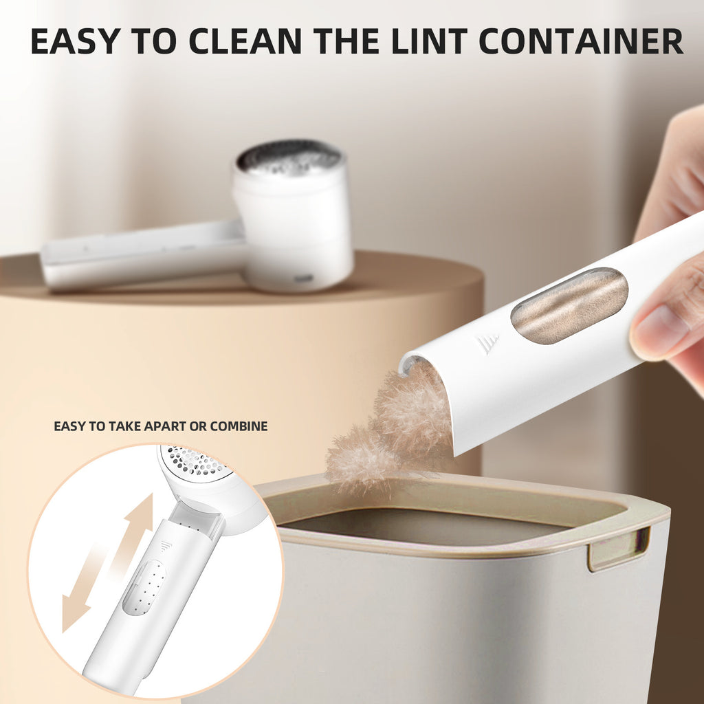 Rechargeable Electric Lint Remover with LED Display - 3 Speed Levels, USB-C Charging, 2600mAh Battery(white)
