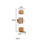 Brown Automatic Bird Water Feeder Bottle (200ml) - Leakproof No-Drip Dispenser for Parrots