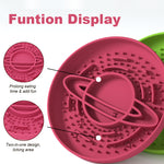 Green Silicone Planet Slow Feeder Dog Bowl - 2-in-1 Anti-Choke Lick Mat for Healthy Eating & Fun