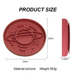 Purple Silicone Planet Slow Feeder Dog Bowl - 2-in-1 Anti-Choke Lick Mat for Healthy Eating & Fun