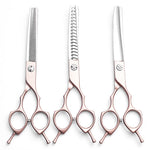 Rose Gold and Silver Professional 6.5 Inch Pet Grooming Thinning Shears - 45-Tooth Stainless Steel Texturizing Scissors for Dogs & Cats