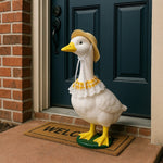 Khaki and Yellow 2 Sets Adorable Porch Goose & Small Pet Costume Set - 2 Summer Straw Hat & 2 Gingham Bib