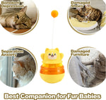 2-Piece Pink Interactive Cat Tumbler Toy - 3-in-1 Treat Dispensing Puzzle Feeder with Ball Track & Teaser Wand