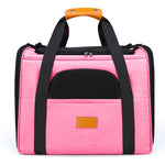 Foldable Soft-Sided Pet Carrier for Travel - Fits Cats & Small Dogs Under 6kg, with Removable Plush Bed & Shoulder Strap(pink)