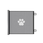 Retractable Pet Safety Gate 110x78cm Paw Print Mesh Dog Barrier No Drill Retracting Fence for Stairs and Doorways