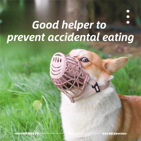 Anti-Biting & Anti-Foraging Dog Muzzle - Breathable & Soft TPE Safety Mask with Secure Straps (#4 Fits 15kg )