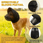 Size M Black Mesh Net Hood for Dogs – Protective Face Cover Against Insects, Debris, and Oral Ingestion