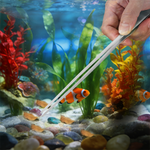 Black Stainless Steel Aquarium Cleaning Tool Kit - 5 Piece Fish Tank Maintenance Set with Tweezers Scissors Algae Scraper Spatula