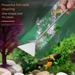 Silver Stainless Steel Aquarium Cleaning Tool Kit - 5 Piece Fish Tank Maintenance Set with Tweezers Scissors Algae Scraper Spatula