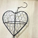 Bird Heart-Shaped Nest with Hanging Metal Frame - Outdoor Garden Decor & Wild Bird Support -  Unique Yard Art for Backyard Sanctuaries and Nature Lover Gifts