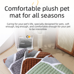 Green S size Luxury Plush Pet Sleeping Mat, Thickened Warm Pet Bed Cushion for Dogs and Cats, Soft Fabric Pet Sofa Pad with Non-Slip Waterproof Base
