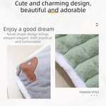 Green S size Luxury Plush Pet Sleeping Mat, Thickened Warm Pet Bed Cushion for Dogs and Cats, Soft Fabric Pet Sofa Pad with Non-Slip Waterproof Base