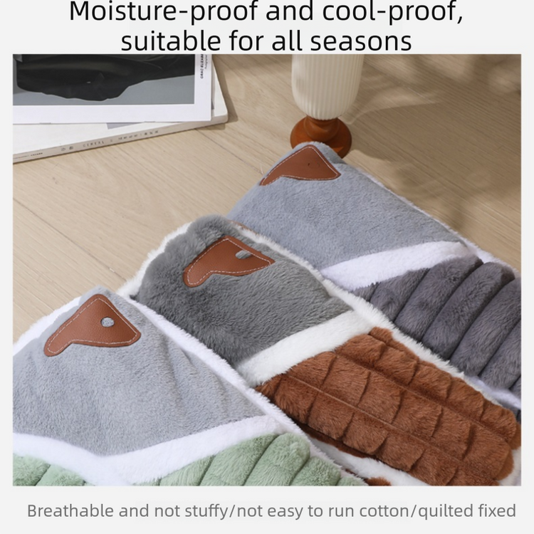 Green S size Luxury Plush Pet Sleeping Mat, Thickened Warm Pet Bed Cushion for Dogs and Cats, Soft Fabric Pet Sofa Pad with Non-Slip Waterproof Base