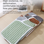 Green S size Luxury Plush Pet Sleeping Mat, Thickened Warm Pet Bed Cushion for Dogs and Cats, Soft Fabric Pet Sofa Pad with Non-Slip Waterproof Base