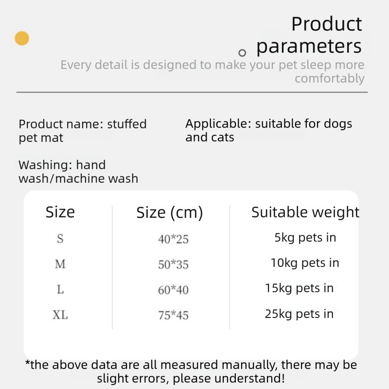 Green S size Luxury Plush Pet Sleeping Mat, Thickened Warm Pet Bed Cushion for Dogs and Cats, Soft Fabric Pet Sofa Pad with Non-Slip Waterproof Base